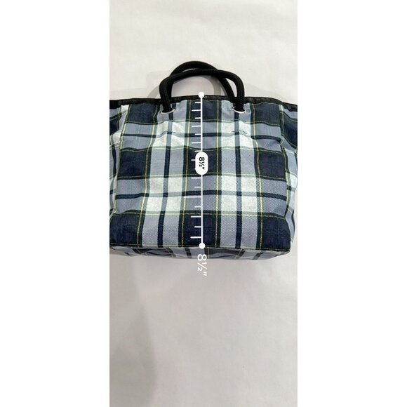 LeSportsac 2 Way Tote Bag in Deep Blue Tartan Black - Picture 4 of 8